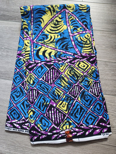 Blue Ankara Print Fabric, AF219