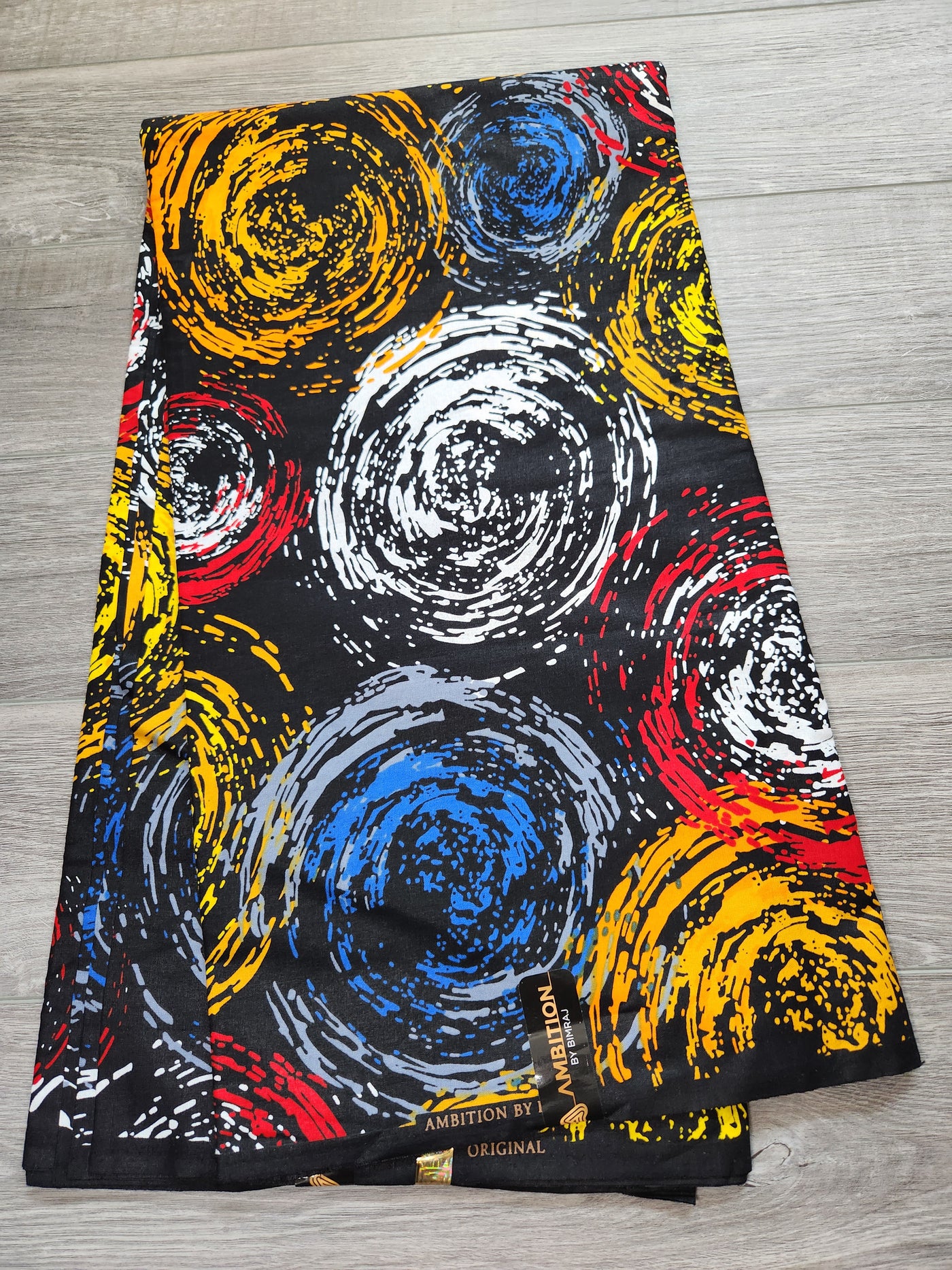 Black Multicolor African Print Fabric, Ankara Fabric