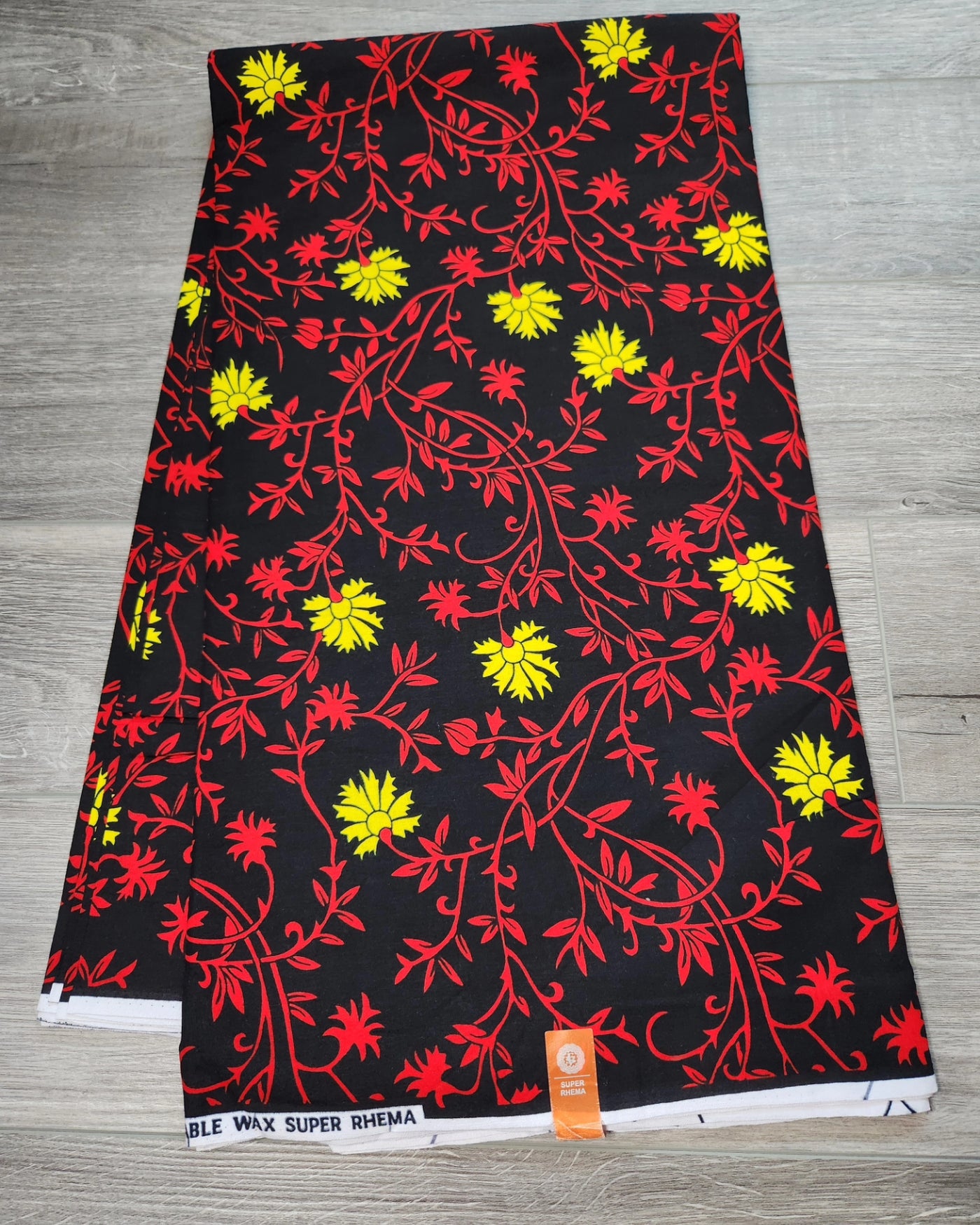 Black and Red African Print Fabric, Ankara Fabric