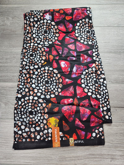 Brown and Pink African Print Fabric, Ankara Fabric