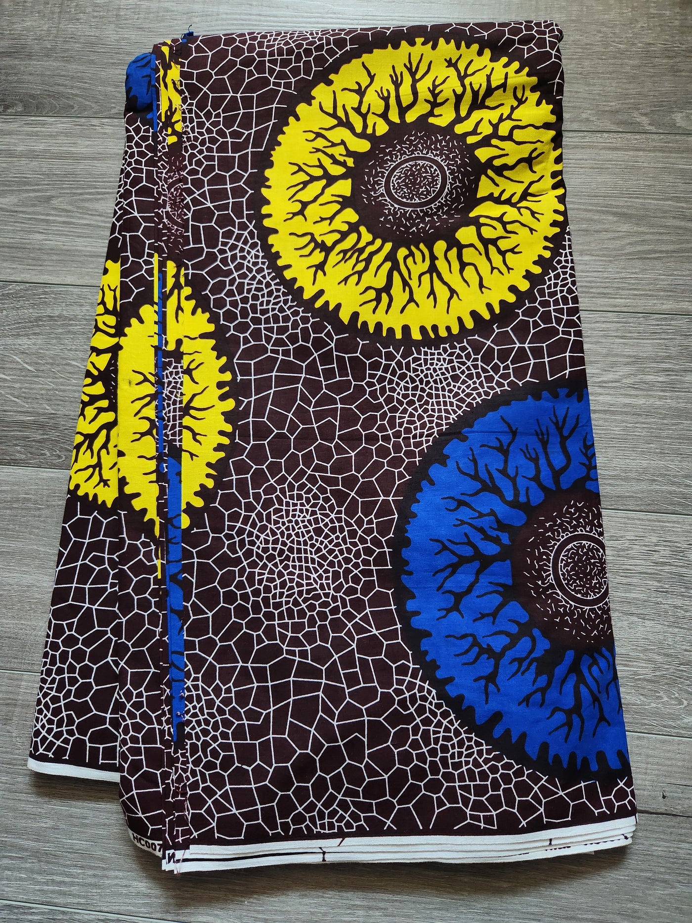 Brown and Blue African Print Fabric, Ankara Fabric, AF227