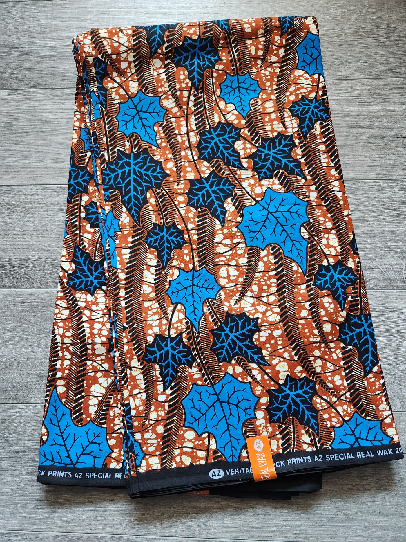 Brown and Blue African Print Fabric, Ankara Fabric, AF225