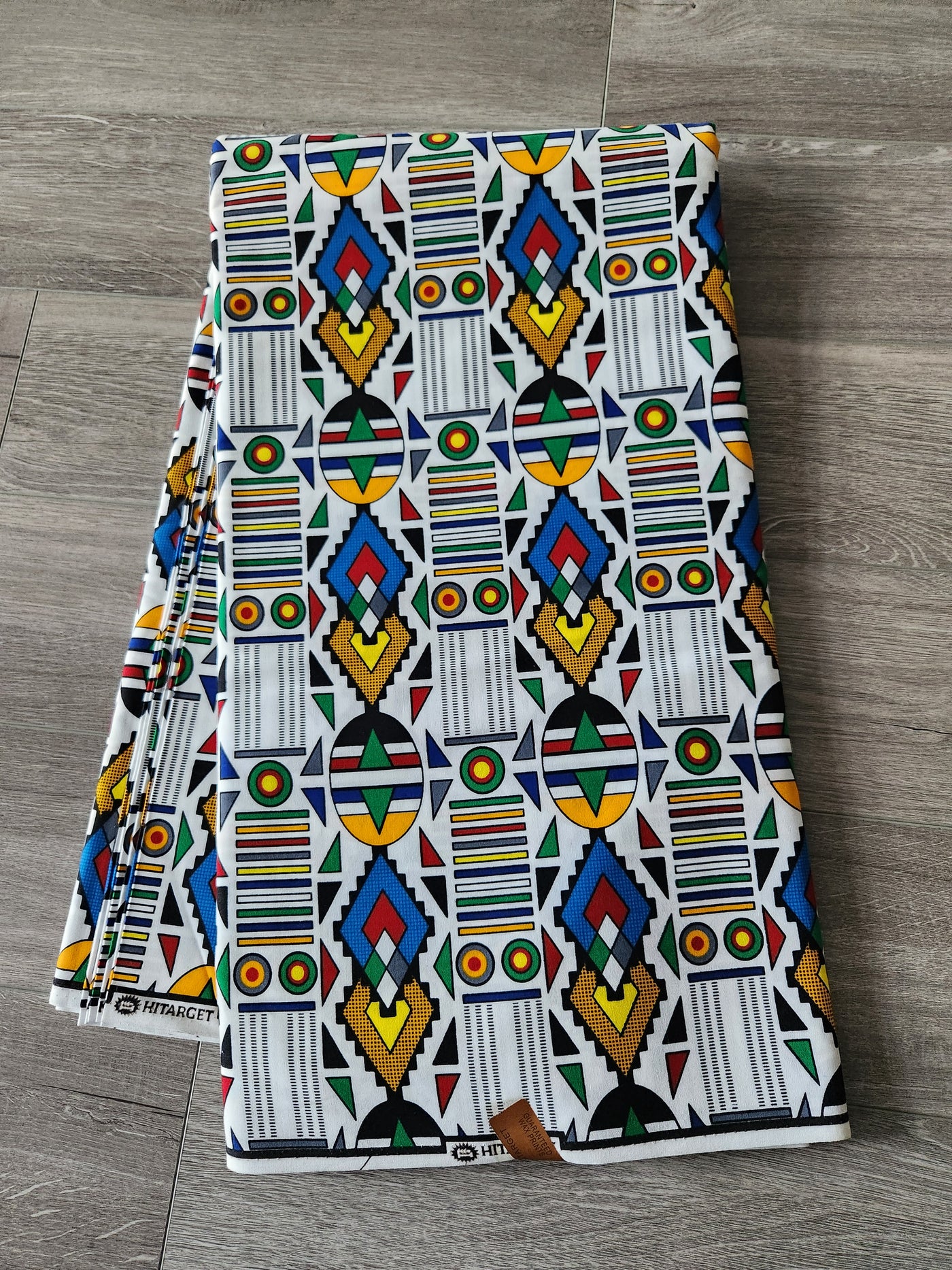 White Tribal African Ankara Print Fabric