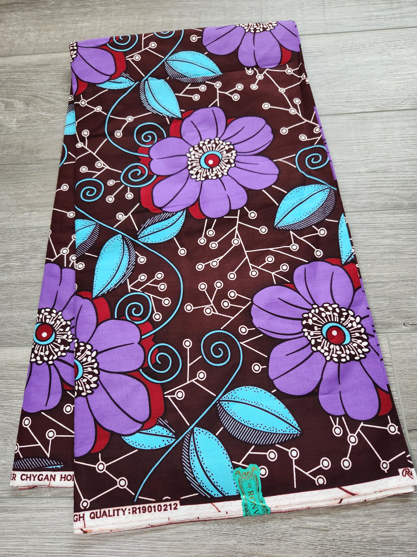 Brown and Purple African Print Fabric, Ankara Fabric