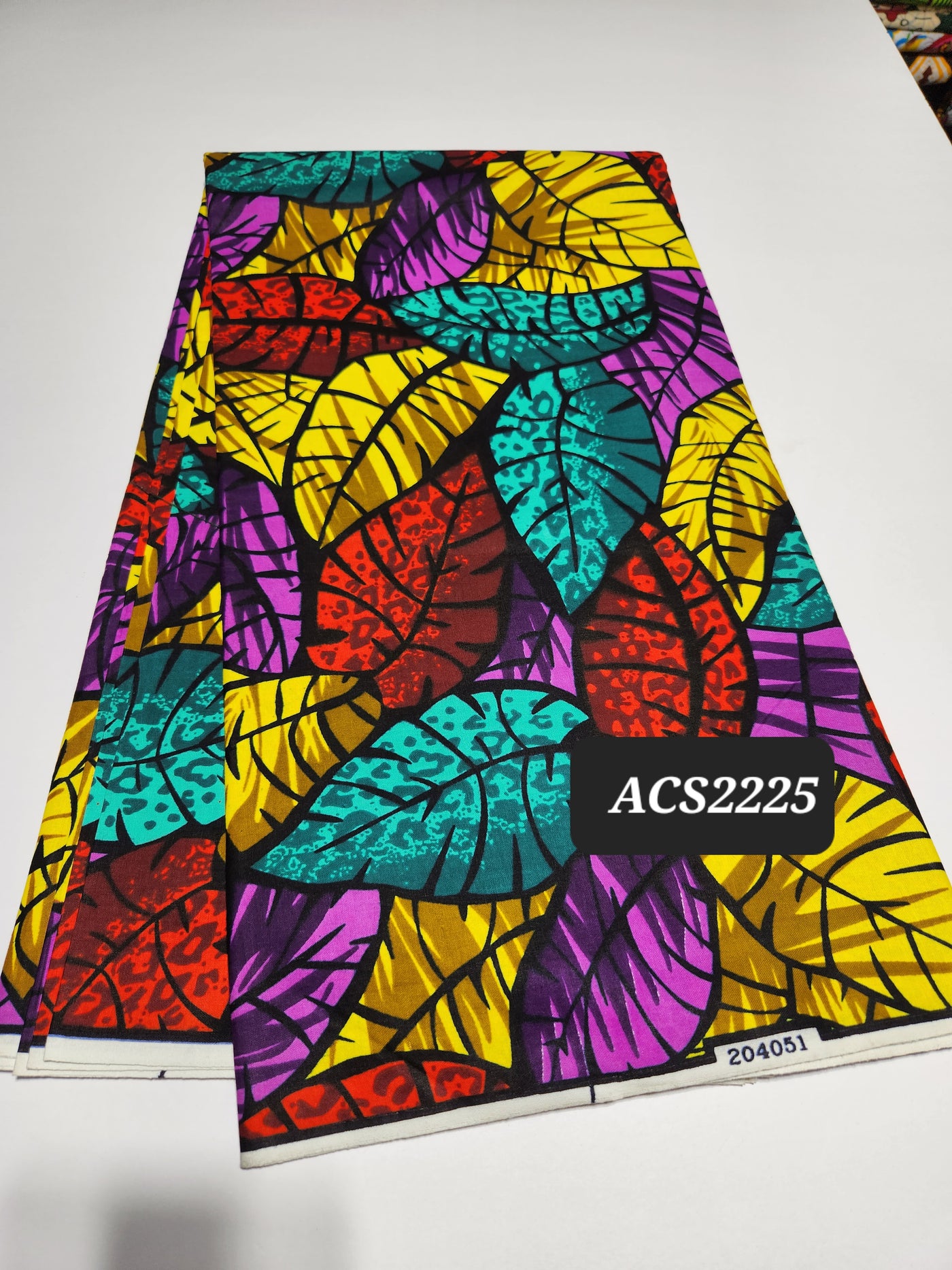 Purple, Yellow and Green African Print Ankara Fabric ACS2225