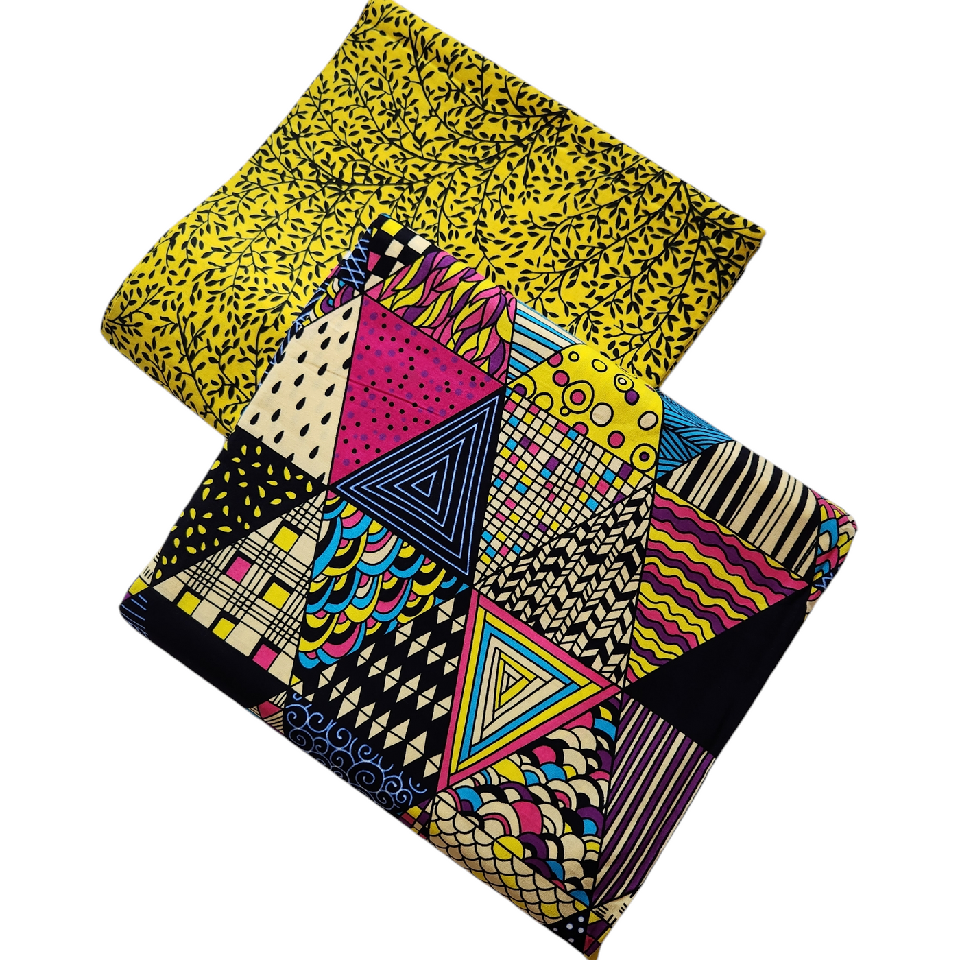 Yellow and Pink Mix and Match African Print Fabric, Ankara Fabric