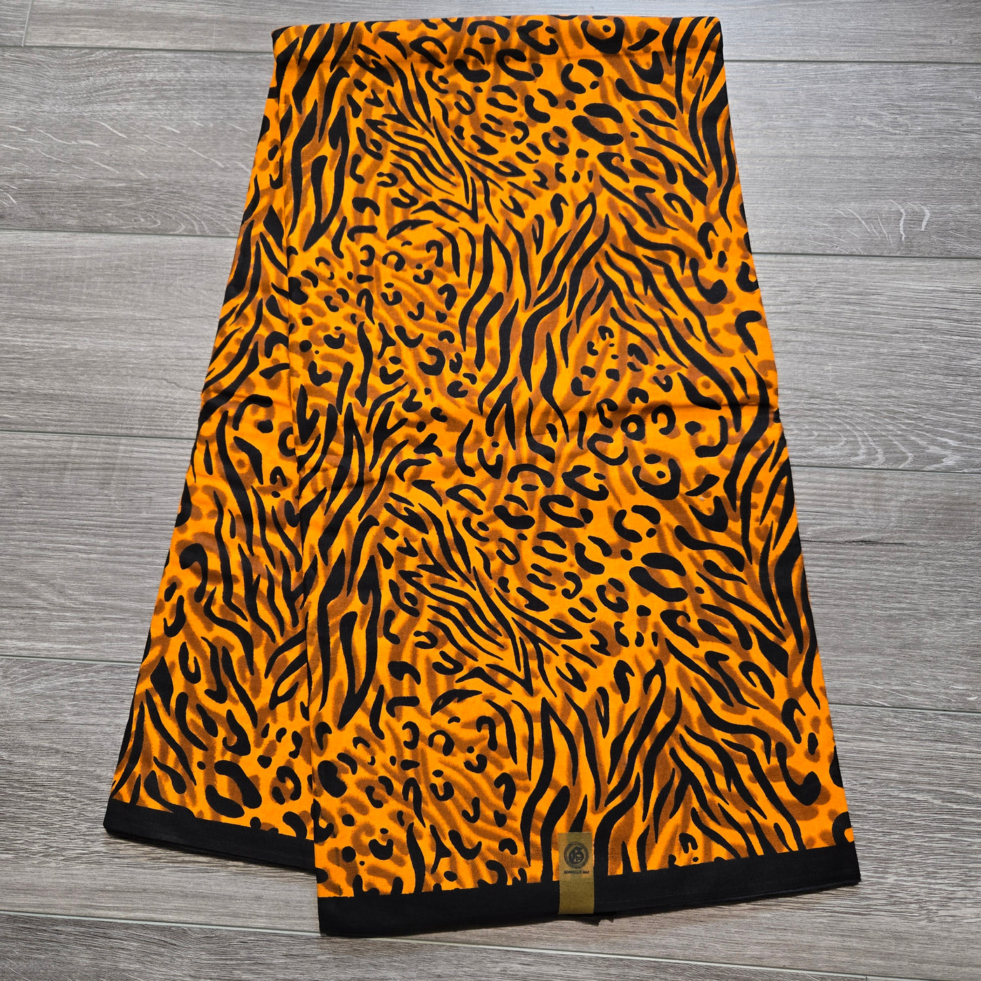 Orange and Black African Print Fabric, Ankara Fabric, 100% Cotton Fabric, AF360