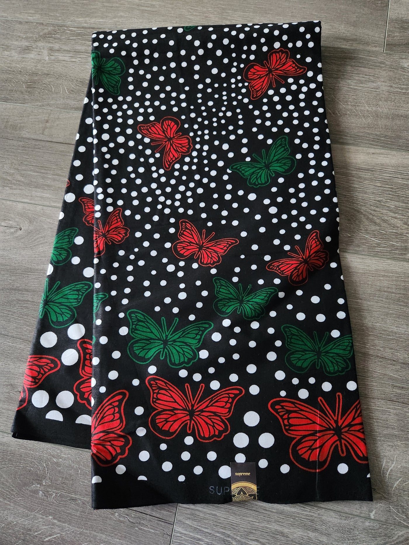 Black and Red Butterfly African Ankara Print Fabric