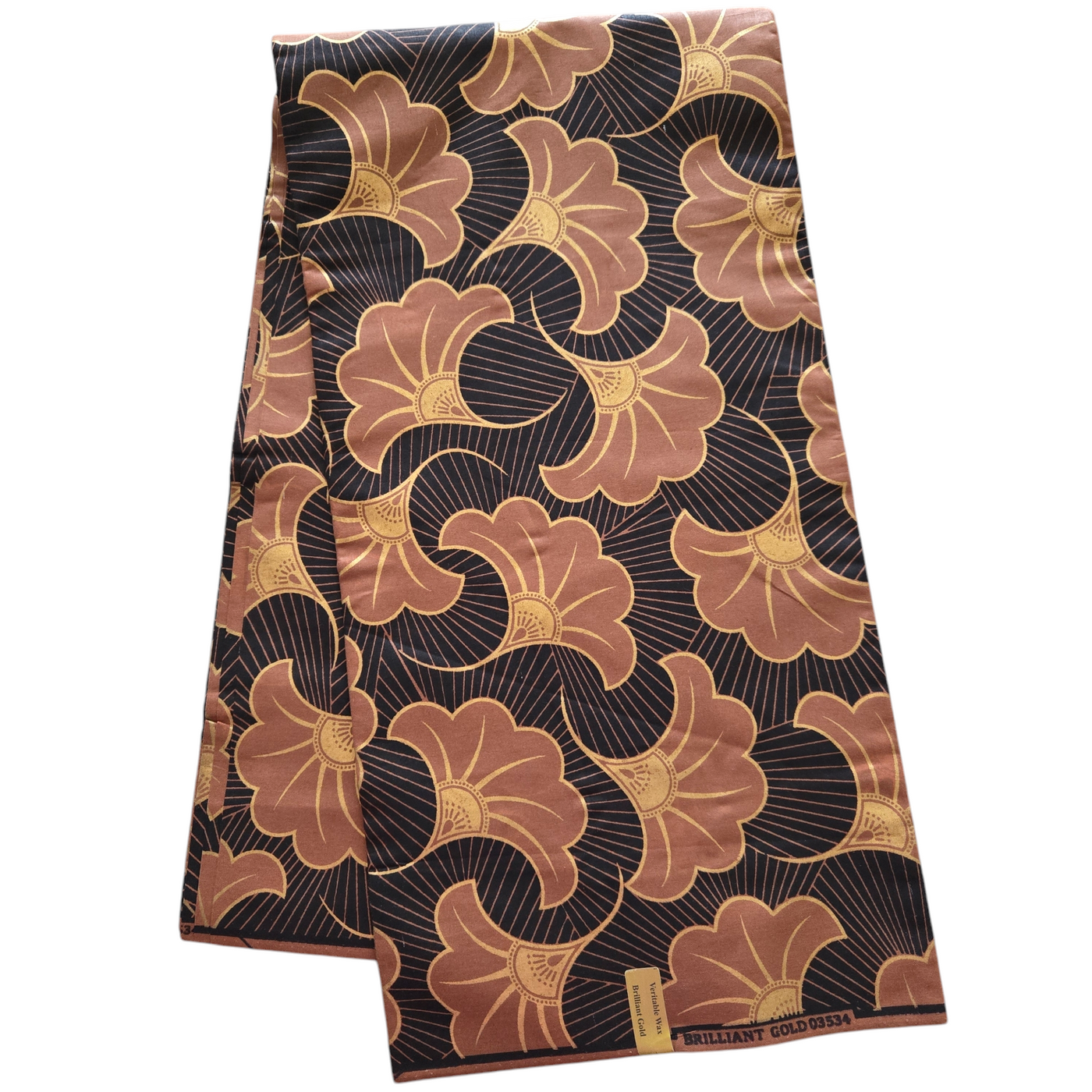 Brown and Gold African Print Fabric, Ankara Fabric, AF307