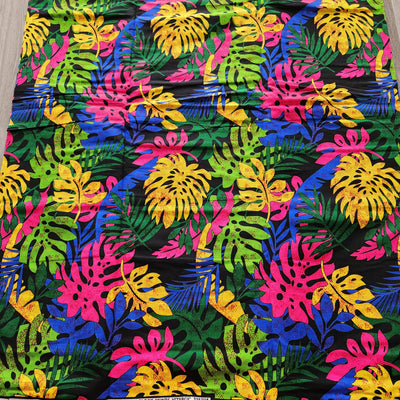 Black, Pink and Green African Print Fabric, Ankara Fabric, AF292