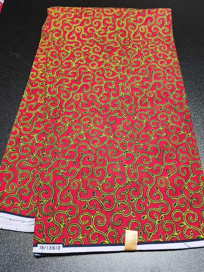 Red Ankara Print Fabric