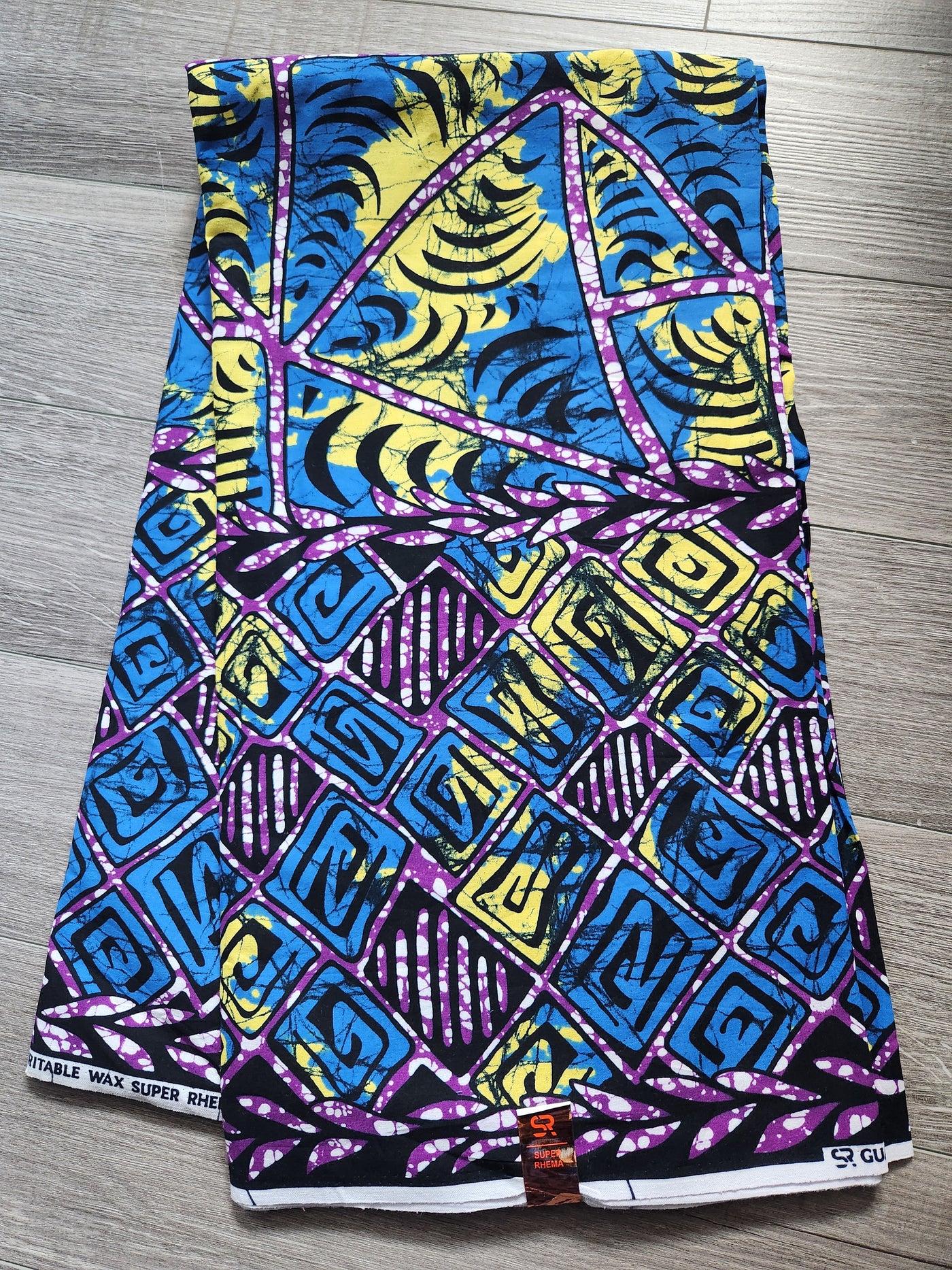 Blue Ankara Print Fabric, AF219