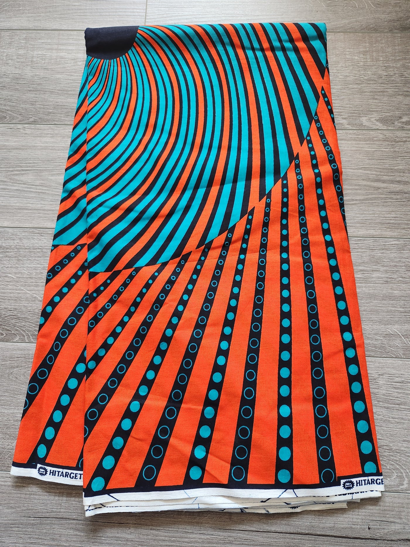 Orange and Teal African Print Fabric, Ankara Fabric, AF231