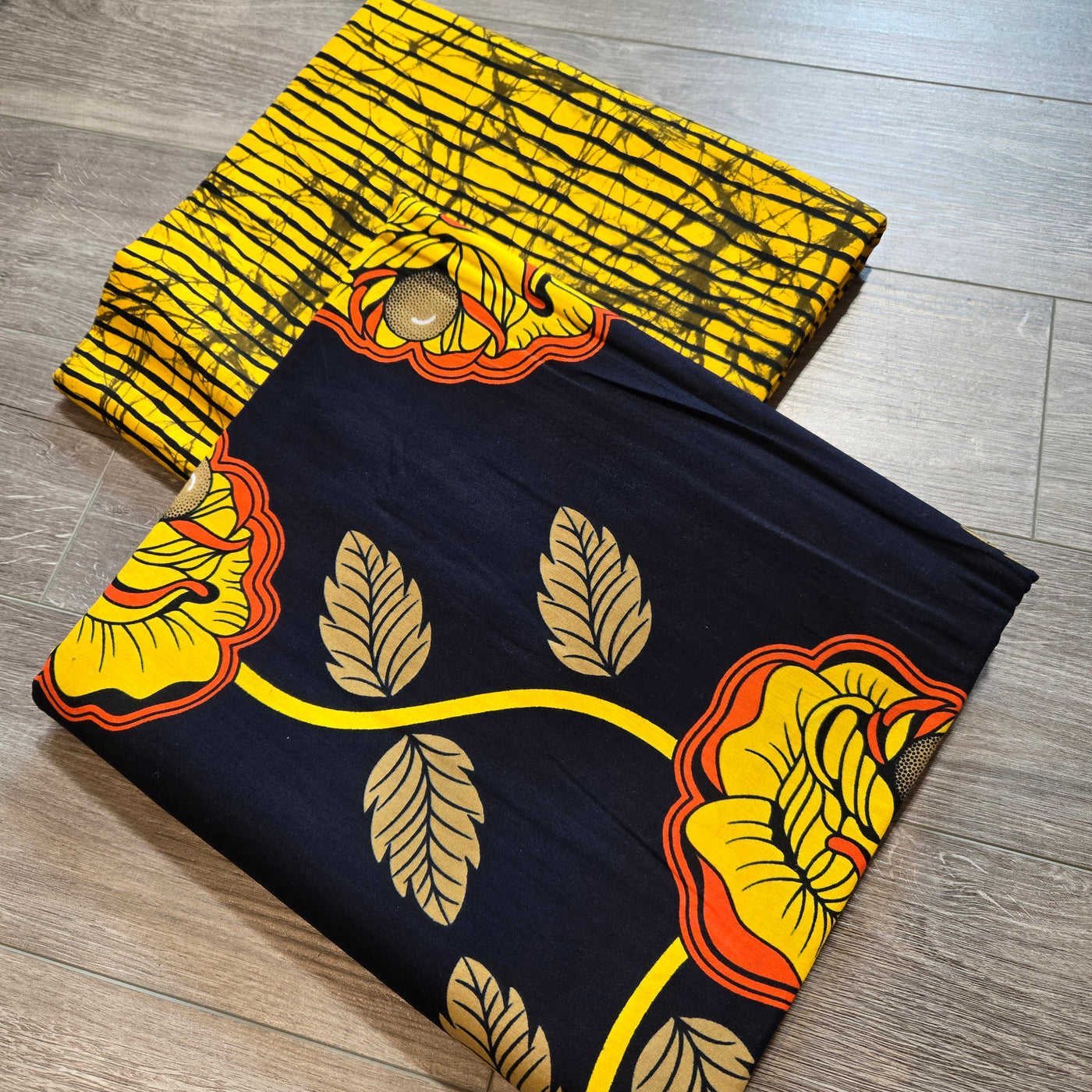 Black and Yellow Mix and Match African Print Fabric, Ankara Fabric, 100% Cotton Fabric