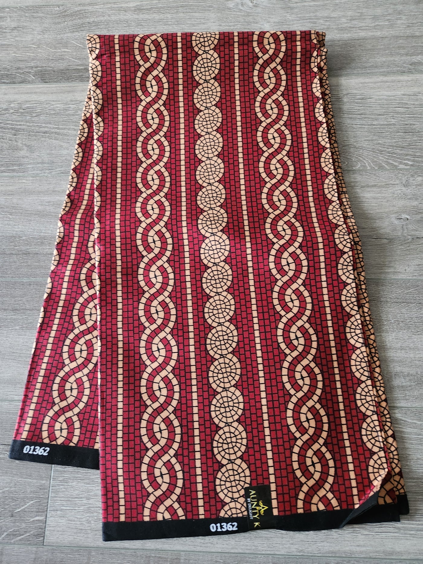 Red and Brown African Ankara Print Fabric