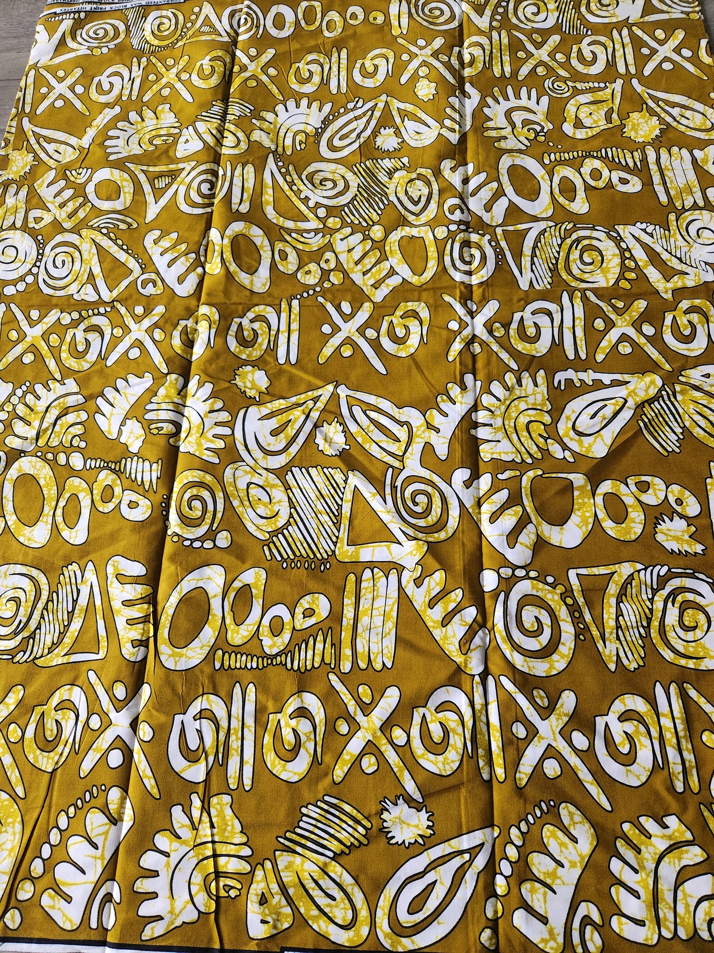 Gold Tribal African Print Fabric, Ankara Fabric, AF189