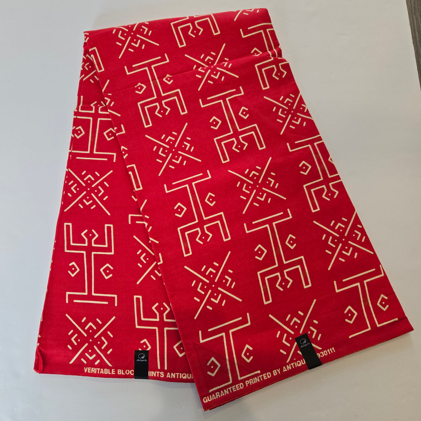 Luxury Red Tribal African Print Fabric, Red Ankara Fabric, AF319