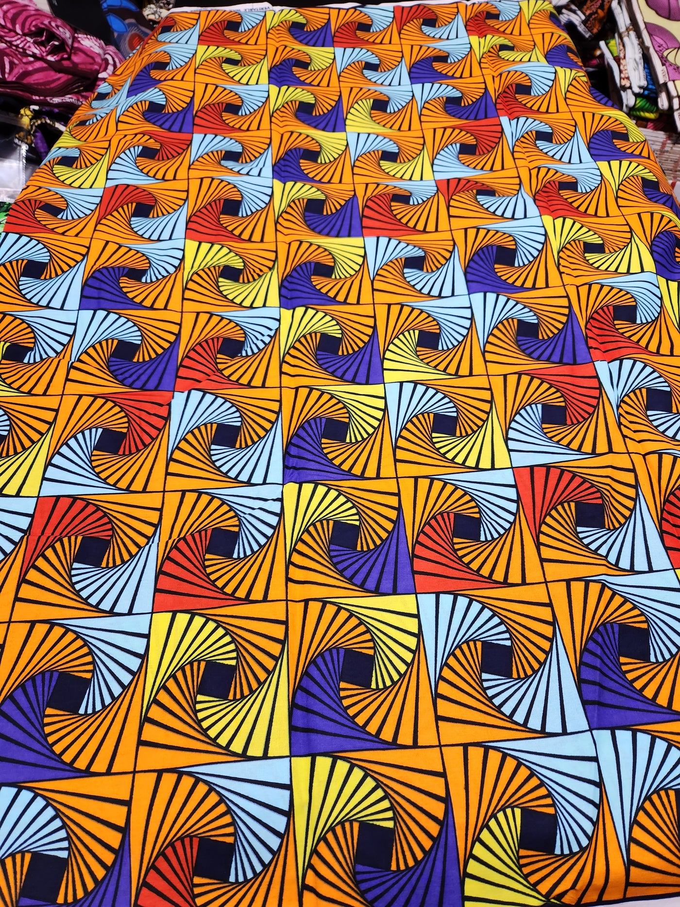 Orange Ankara Print Fabric