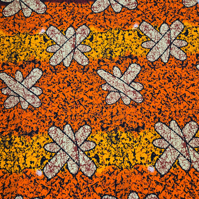 Orange and Beige African Print Fabric, Ankara Fabric, AF329