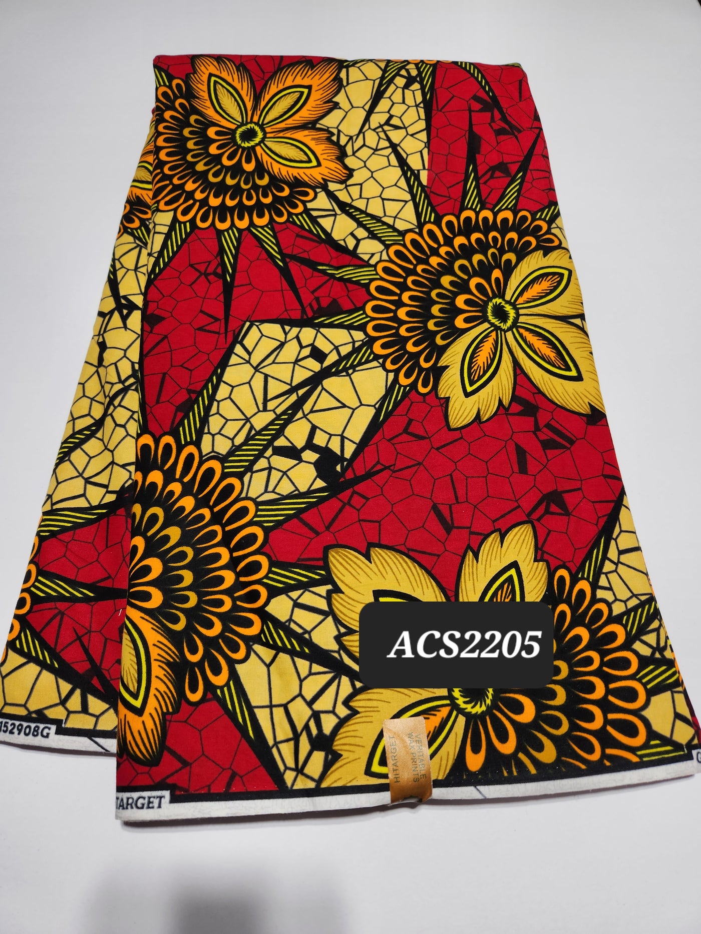 Yellow and Red Ankara Print Fabric ACS2205