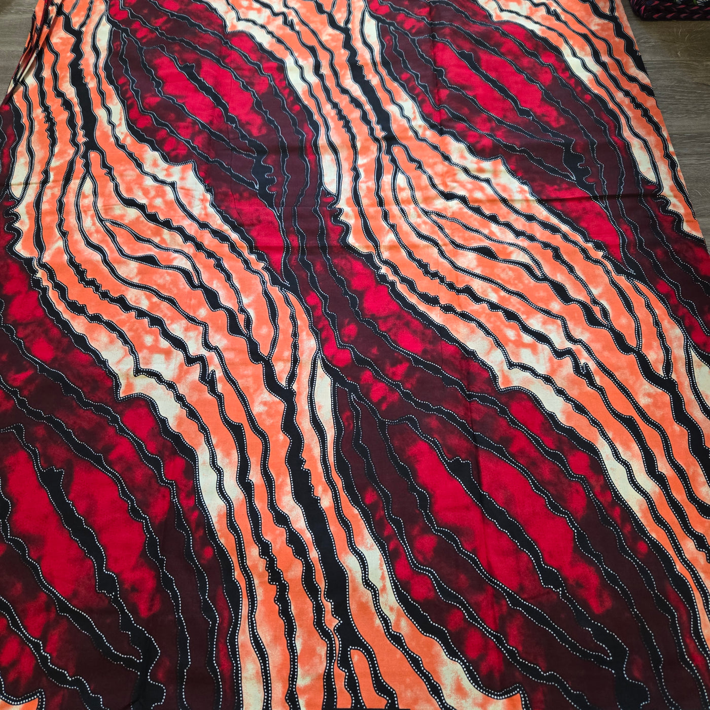 Red and Coral Swirl African Print Fabric, Ankara Fabric, 100% Cotton Fabric, AF381