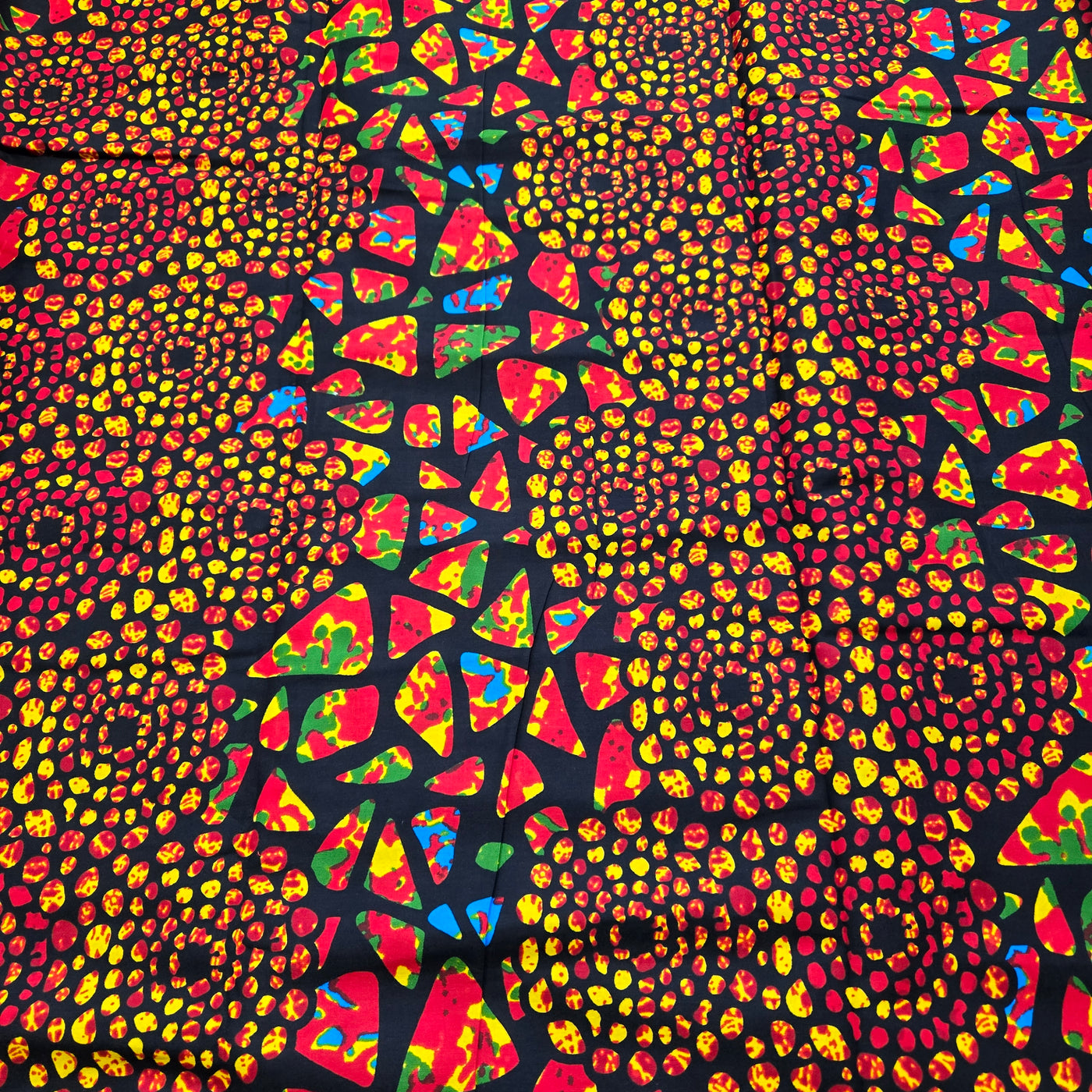 Orange and Red African Print Fabric, Ankara Fabric, AF342