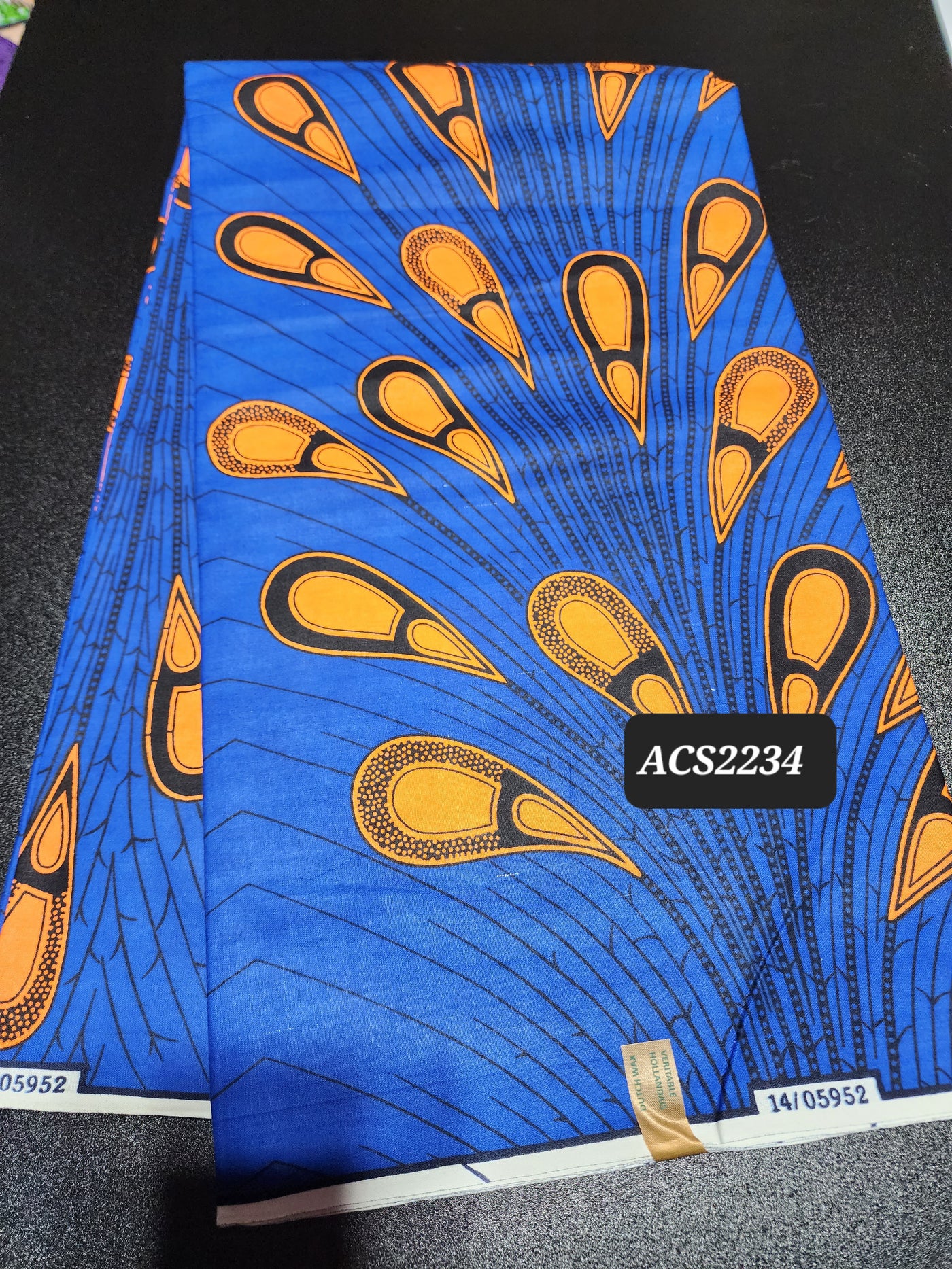 Blue and Orange Rainburst African Print Ankara Fabric ACS2234