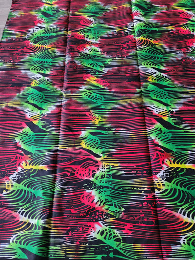 Red, Black and Green African Print Fabric, Ankara Fabric, AF196