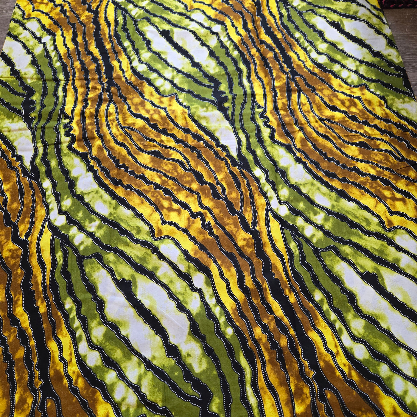 Olive Green and Brown Swirl African Print Fabric, Ankara Fabric, 100% Cotton Fabric, AF382