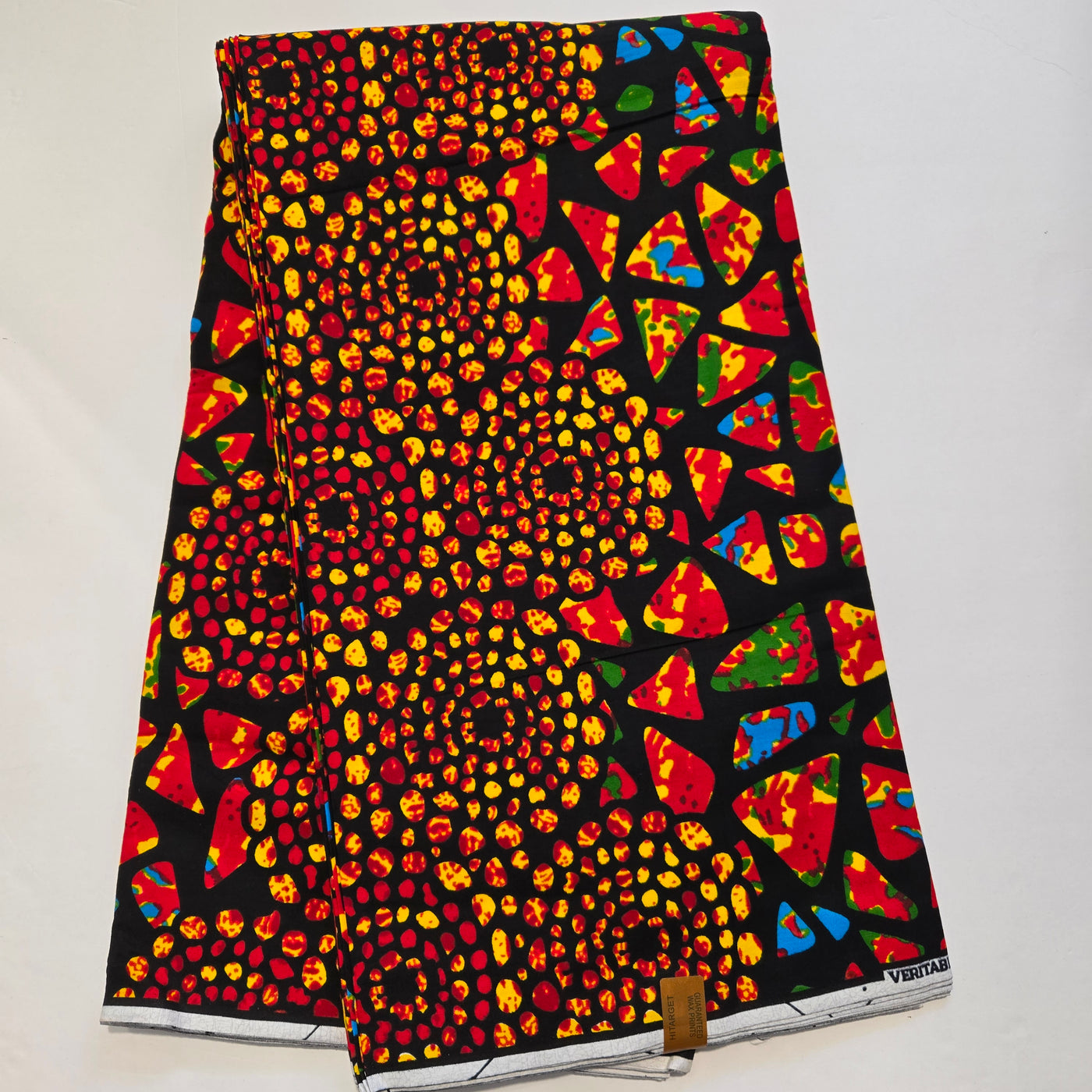 Orange and Red African Print Fabric, Ankara Fabric, AF342