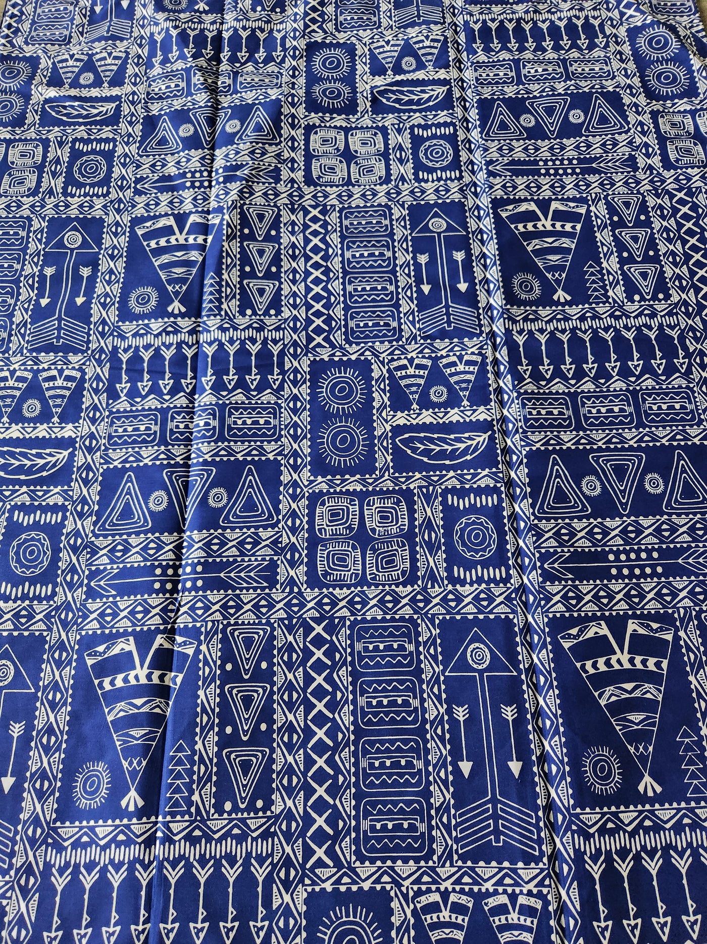 Blue and White African Print Fabric, Ankara Fabric AF62