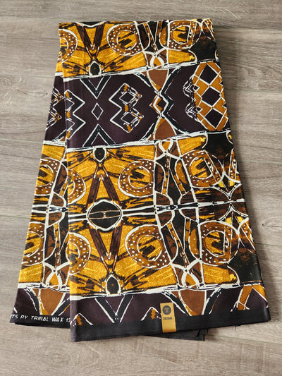 Brown and Black African Print Fabric, Ankara Fabric AF23