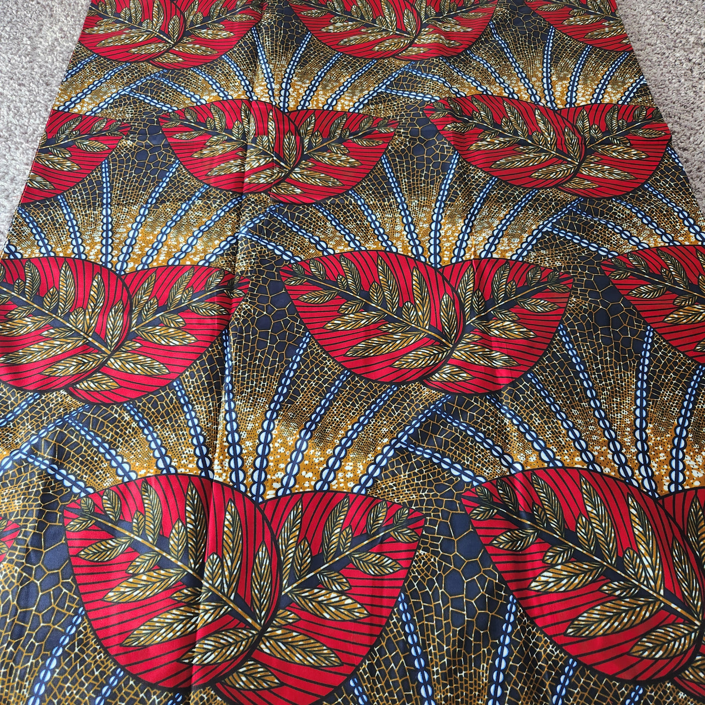 Brown and Red Red African Print Fabric, Ankara Fabric