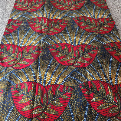 Brown and Red Red African Print Fabric, Ankara Fabric