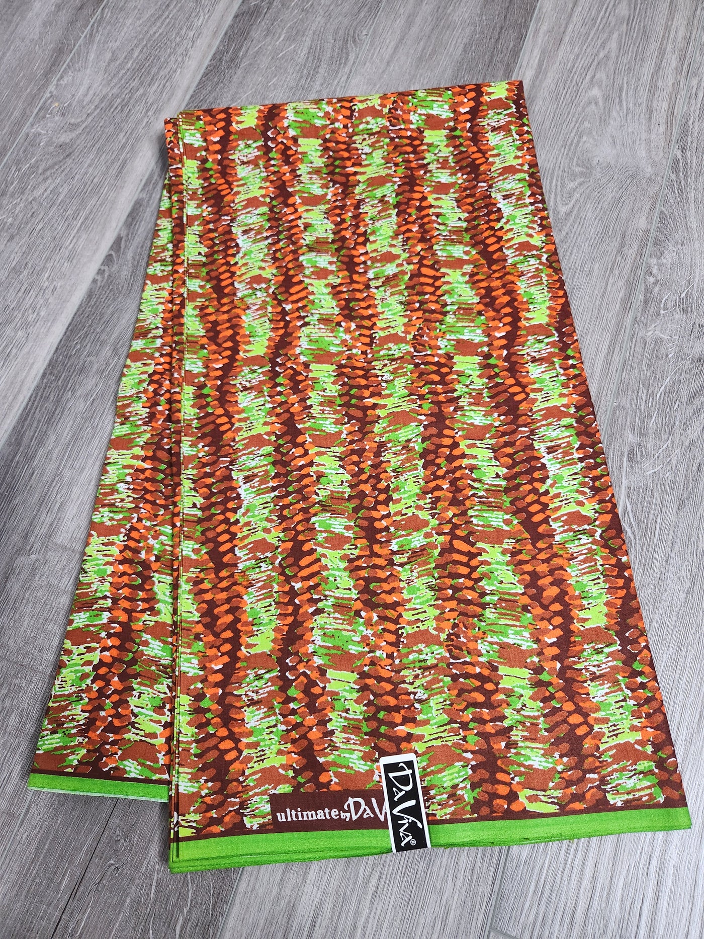 Orange and Green Daviva African Ankara Print Fabric