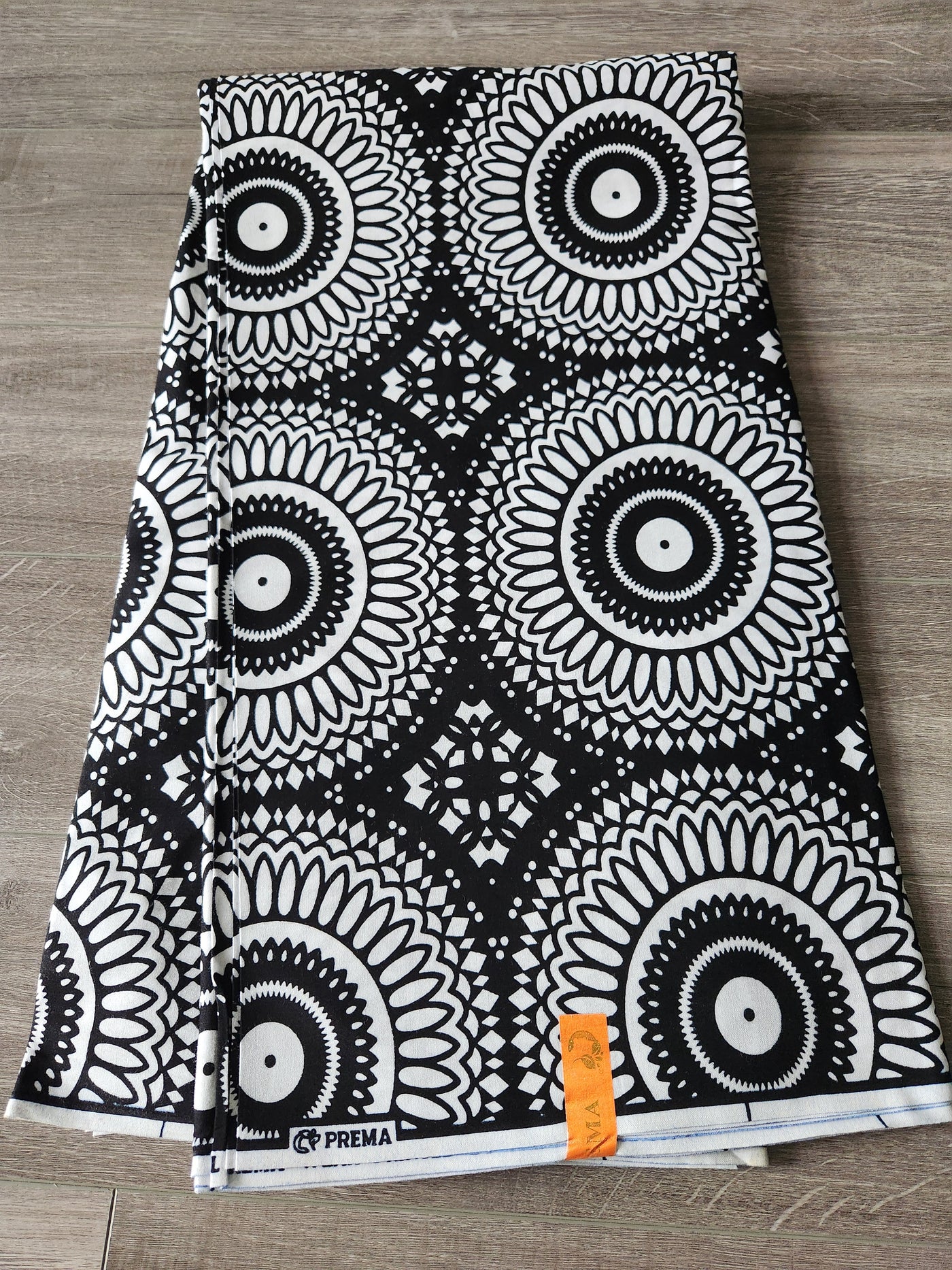 White and Black Monochrome African Print Fabric, Ankara Fabric AF61