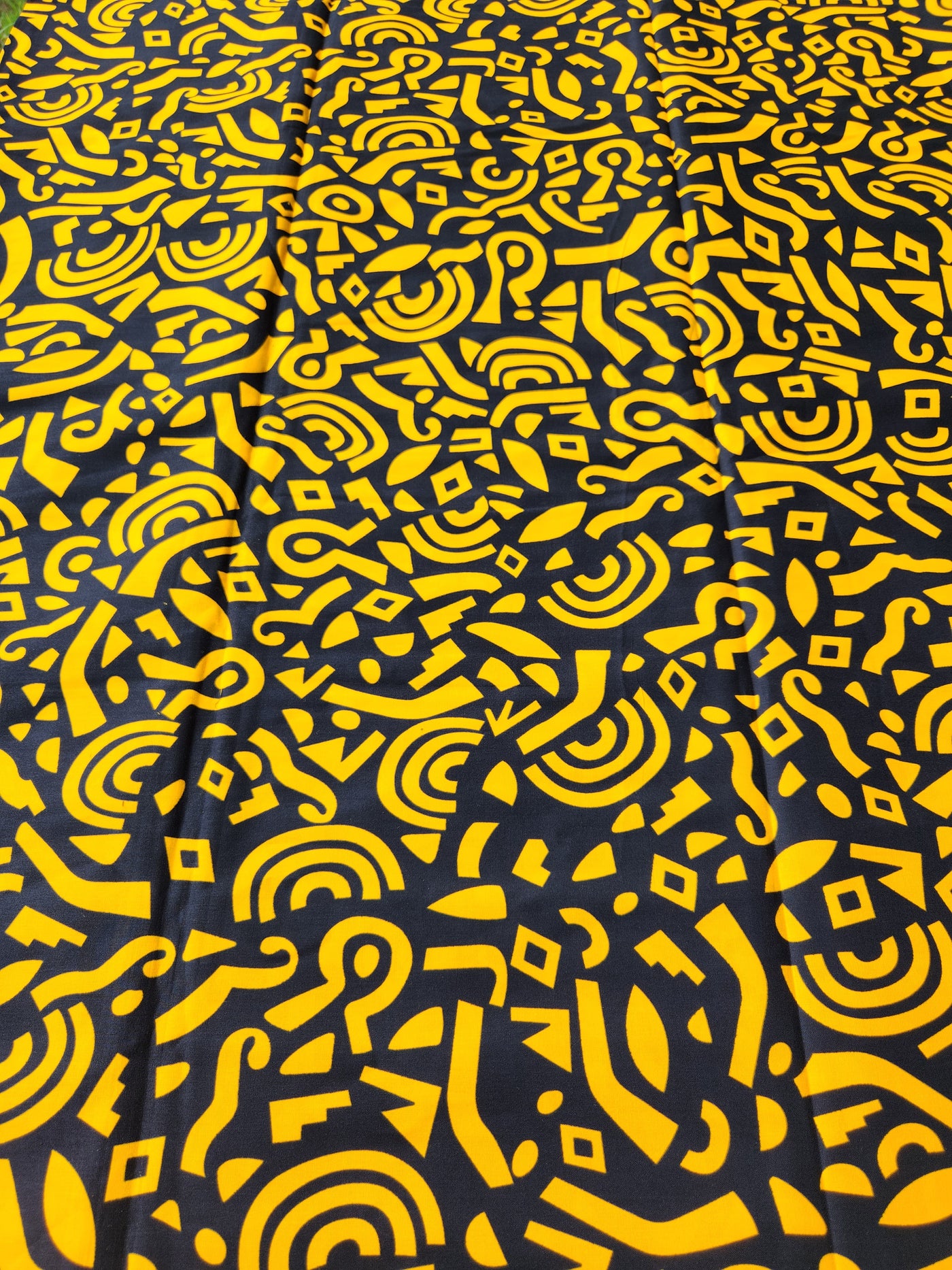 Black and Gold African Print Fabric, Ankara Fabric, AF160