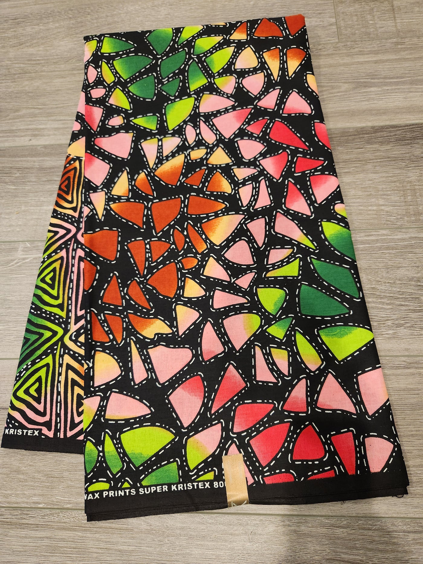 Pink, Black and Green African Print Fabric, Ankara Fabric, AF210