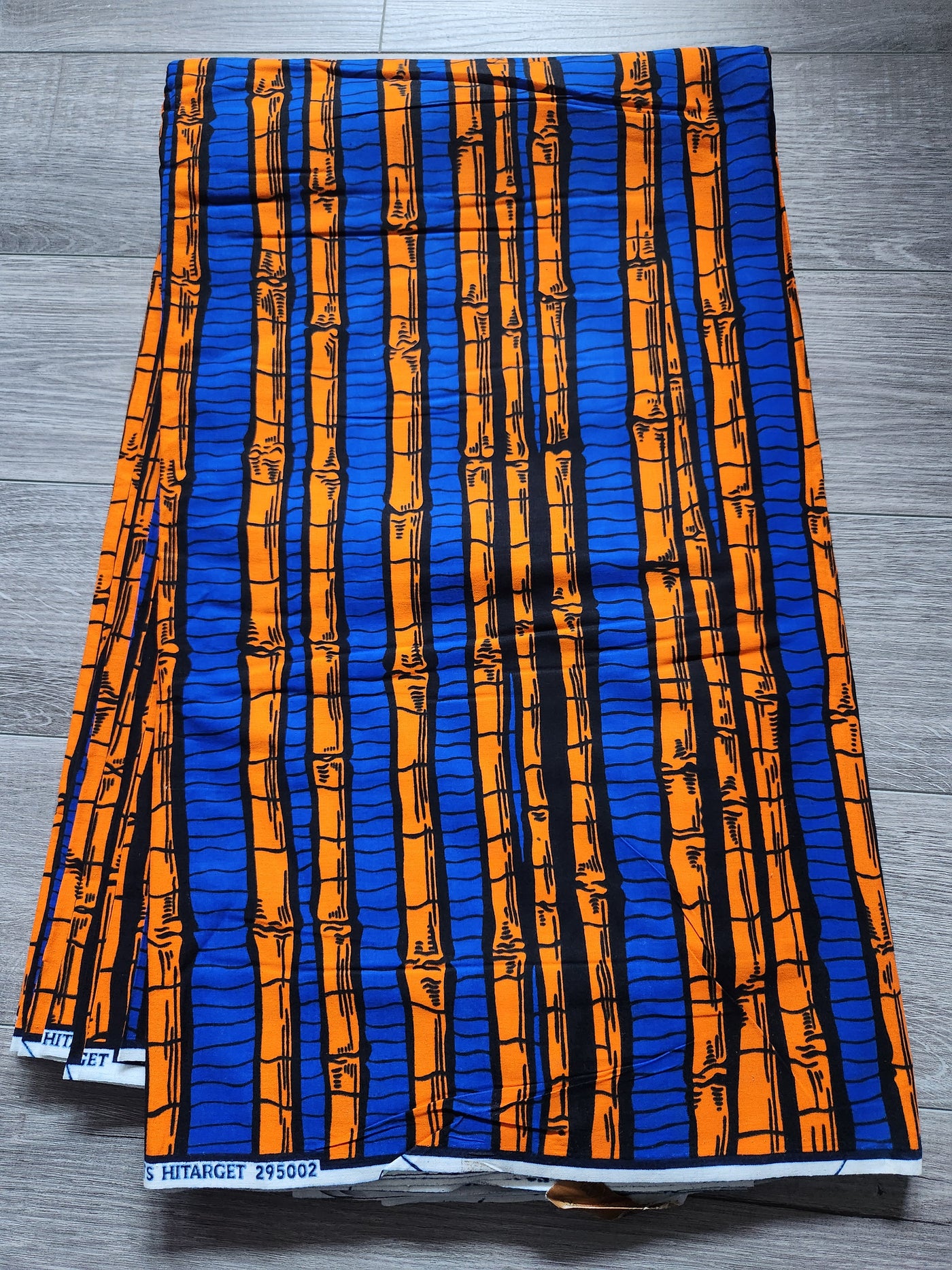 Blue and Orange African Print Fabric, Ankara Fabric, AF234