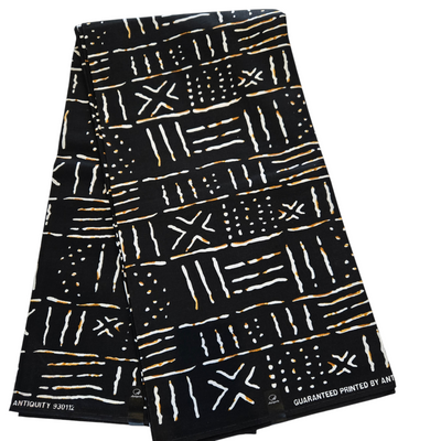 Blue and Black Mix and Match Tribal African Print Fabric, Ankara Fabric