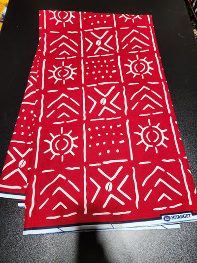 Luxury Red and White Tribal Ankara Fabric