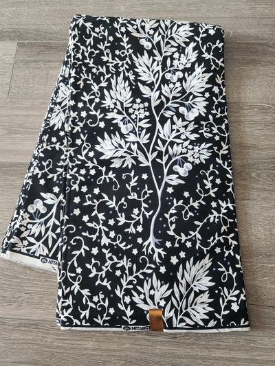 White and Black Monochrome African Print Fabric, Ankara Fabric AF46