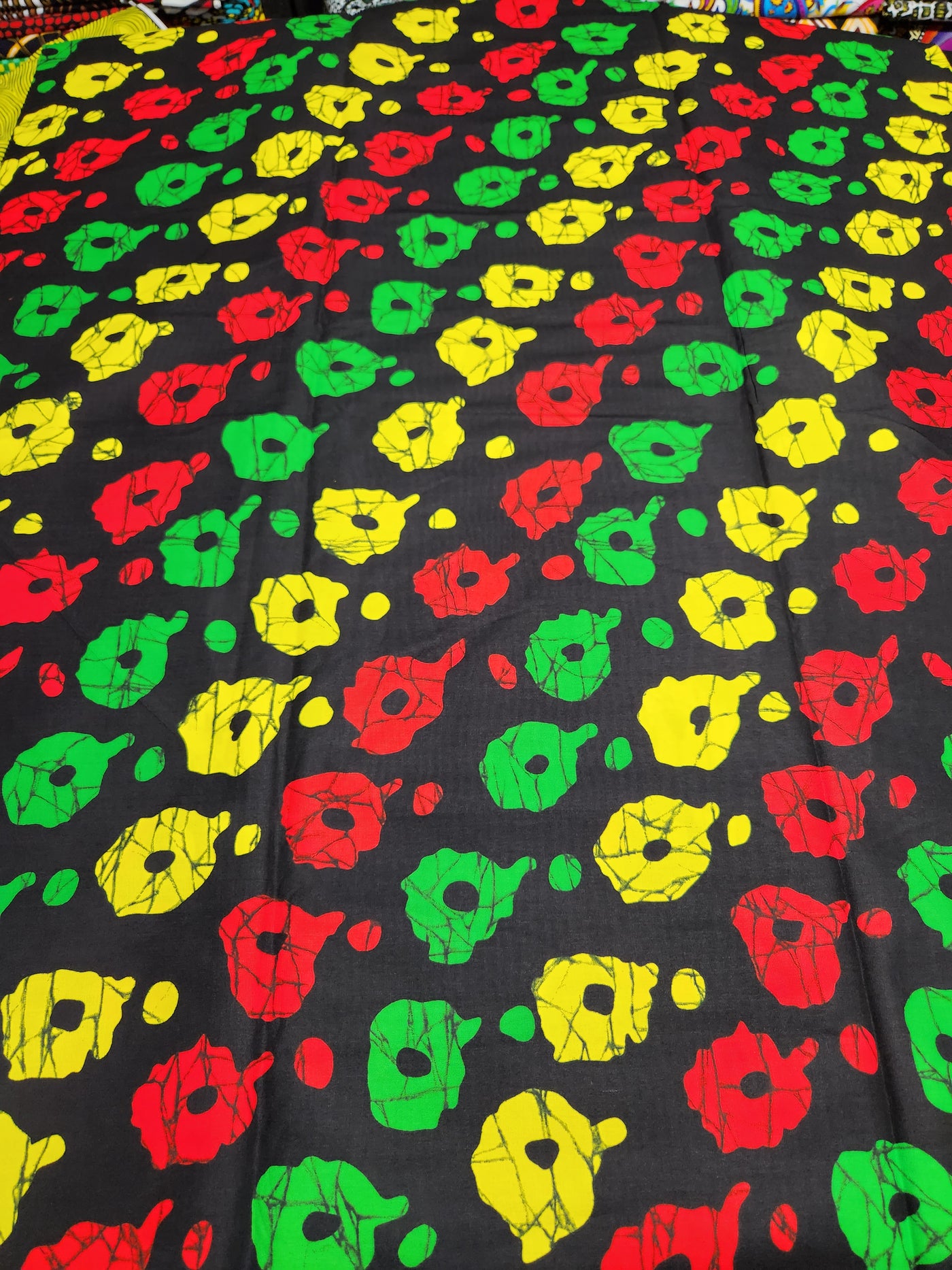 Black Ankara Print Fabric ACS2196