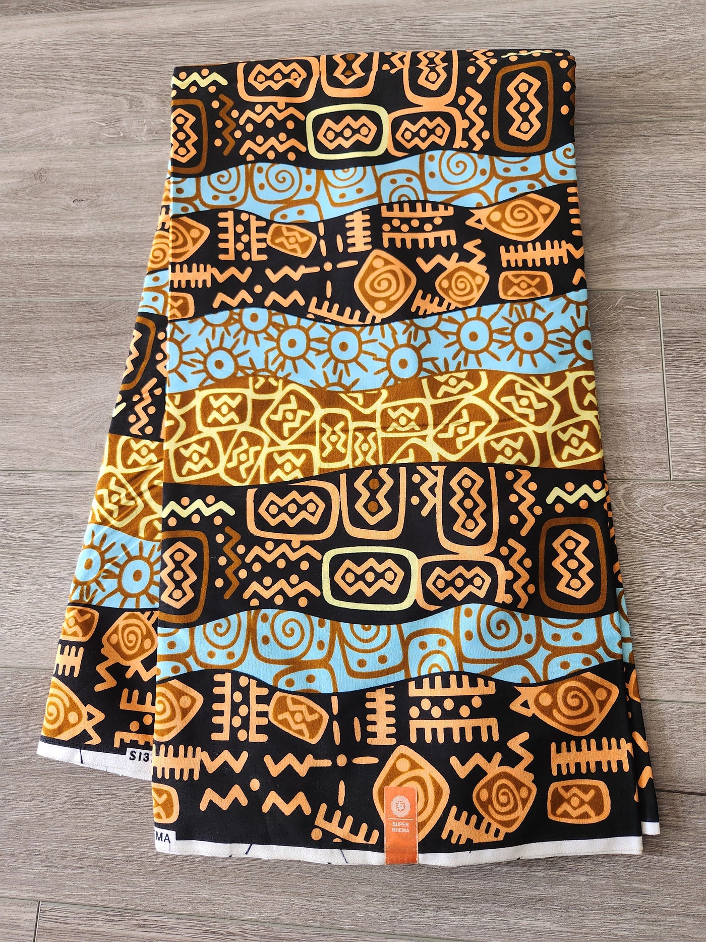 Black and Brown African Print Fabric, Ankara Fabric AF39