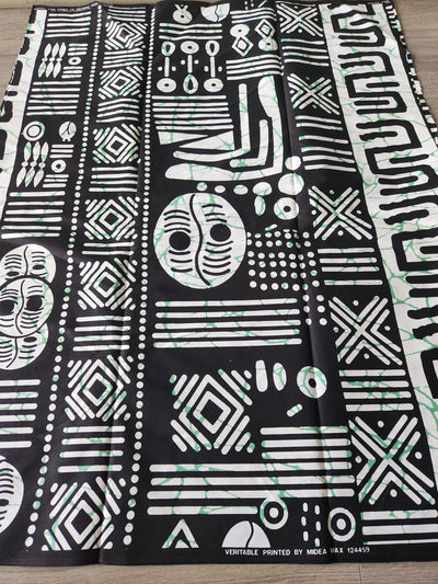 Black and White African Print Fabric, Ankara Fabric, AF94