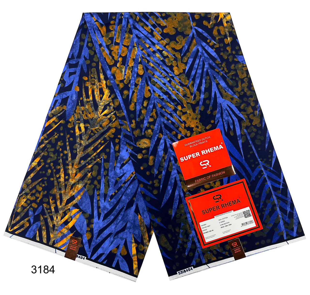 Blue and Brown Ankara Print Fabric