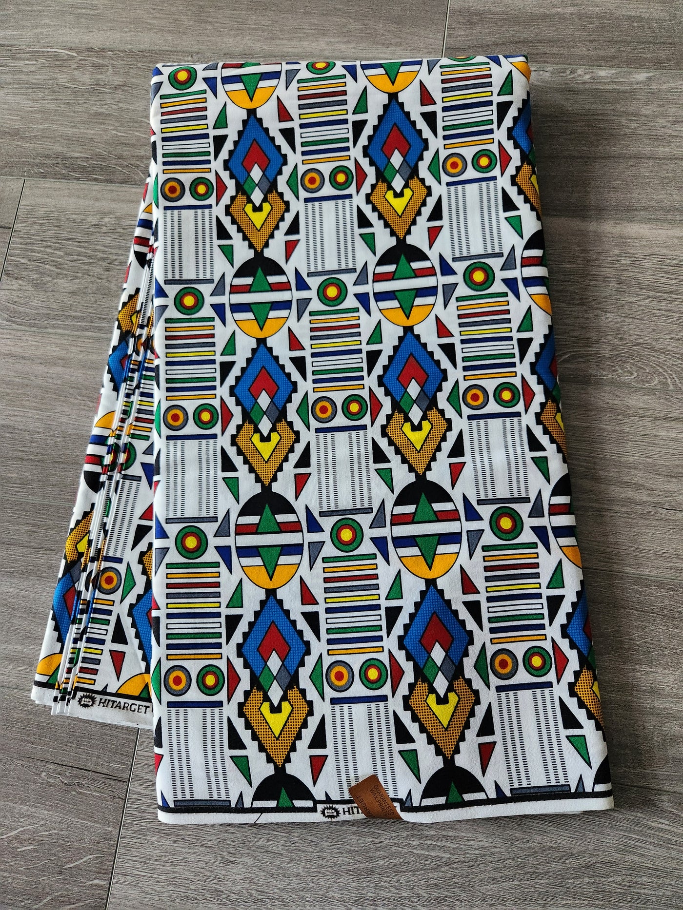 White Tribal African Ankara Print Fabric