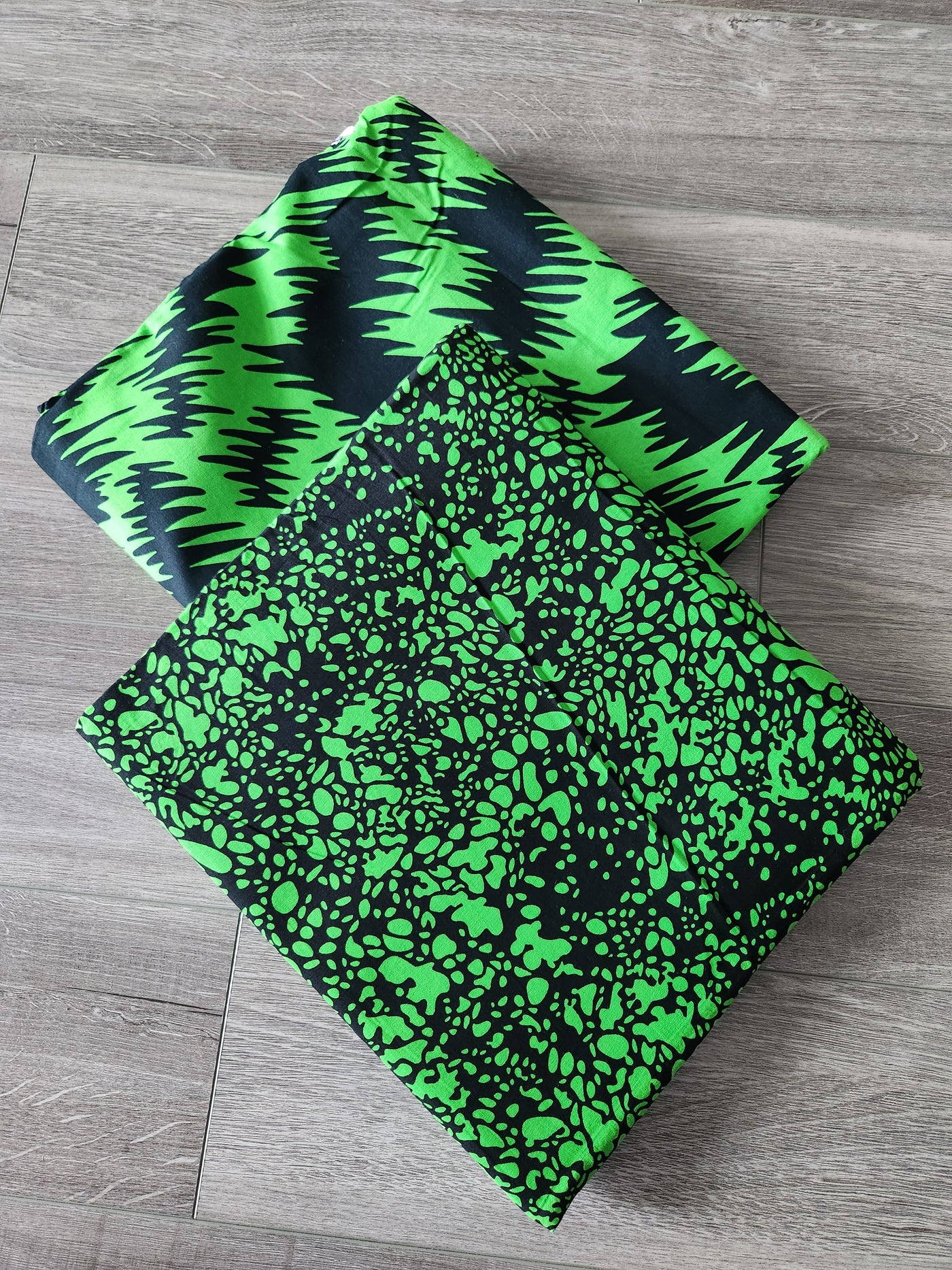 Green and Black Mix and Match African Fabric