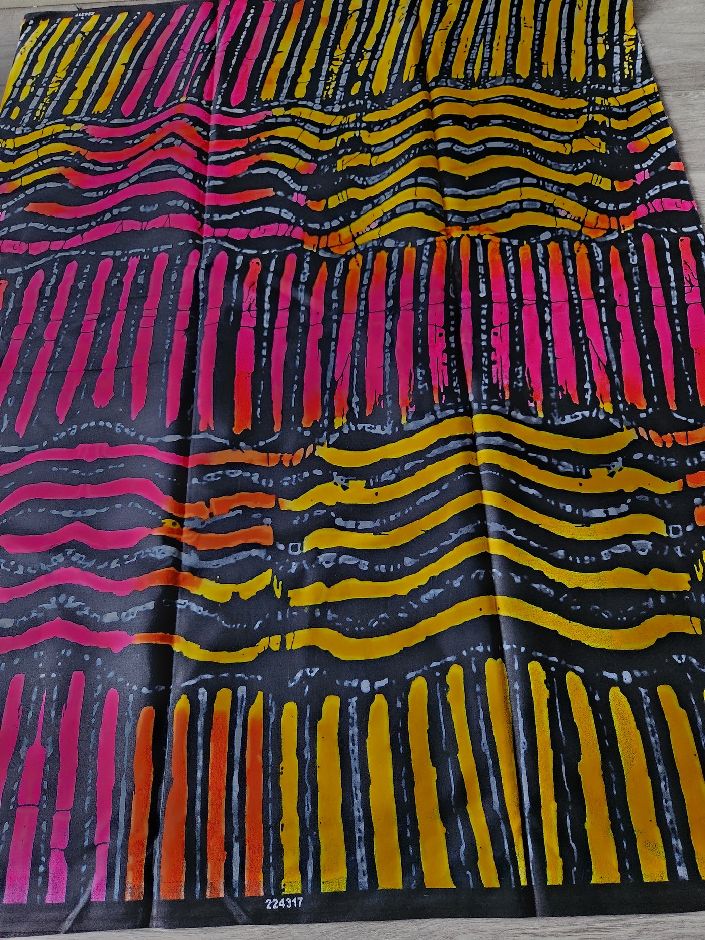 Black, Yellow and Pink African Print Fabric, Ankara Fabric, AF198