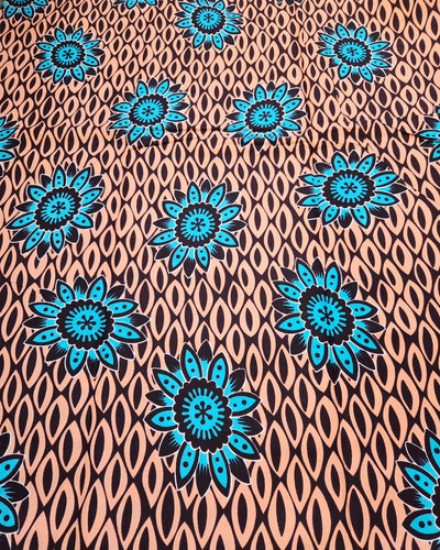 Orange African Print Fabric, Ankara Fabric